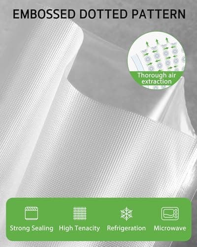 [2025 Upgraded] Syntus 11" x 150' Vacuum Sealer Bags for Food with Cutter, Vacuum Sealer Bags Roll Keeper BPA-free Heavy-duty Commercial Grade for Food Storage, Meal Prep and Sous Vide