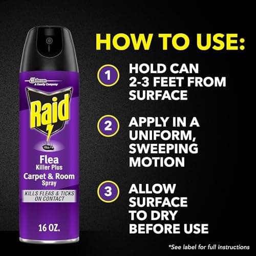 Raid Flea Killer Carpet & Room Spray, Kills hatching eggs for up to 4 months, 16 Oz