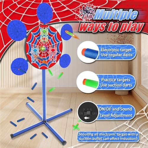 Shooting Games Toys for Nerf Gun Party, Shooting Targets with 2 Toy Guns 40 Foam Darts Kids Outdoor Indoor Toys for Birthday Easter Xmas Gifts for 4 5 6 7 8 9 10+ Year Old Boys Kids