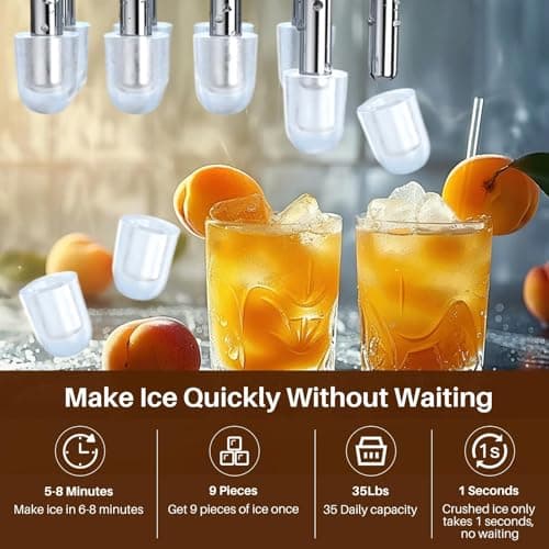 EXCELPURE 5-in-1 Bottom Loading Water Dispenser with Ice Maker, 3 Temperatures Settings - Hot, Cold and Room Water Cooler for 5 Gallon Bottle, Child Safety Lock, 35lbs/24H, WiFi, Stainless Steel