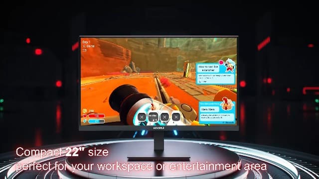 KOORUI Computer Monitor 22 Inch PC Gaming Full HD 1080P 100Hz VA Panel LCD Display with Adpitive sync (HDMI/VGA/VESA 100x100mm/Audio Out)