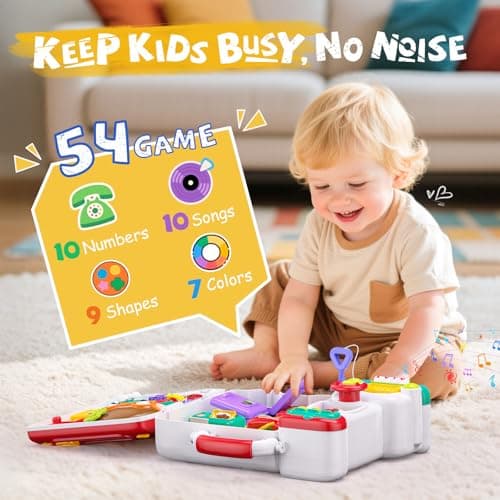 54-in-1 English & Spanish Baby Busy Board Montessori Toys, Ideals 1st Birthday Gifts Boy, 1 Year Old Boy Toys Gifts Montessori Busy Board Toys for 1 Year Old Boy, 1 Year Old Boy Birthday Gift B0D8B9PP9W