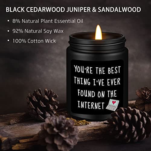Anniversary Birthday Gifts for Men, Gifts for Boyfriend, Funny Romantic Wedding Gift for Men, Him, Boyfriend, Husband, Best Friends, Lover, Black Cedar Juniper Sandalwood Candle