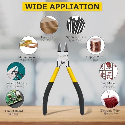 Spring Loaded Flush Cutter Dike for Crafting, Artificial Flower Jewelry Making, Flush Cut Plier Floral Wire Cutter Dyke Snip BOOSDEN Wire Cutter 6.5 inch Cutting Pliers Diagonal Cutter Metal Snipper B08ZCHYGN7