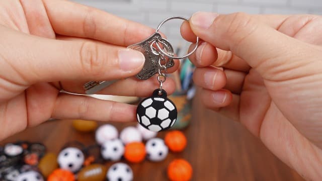 Nosiny Sportball Party Favors - 108 Pcs Bulk Set Including 36 Keychains, 36 Stress Balls & 36 Charm Bracelets for Team Birthday Parties