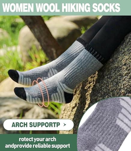MQELONG Merino Wool Socks for Women Hiking Thermal Winter Thick Warm Cozy Boot Socks