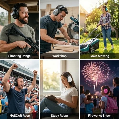 Pro For Sho 34dB Hearing Protection Ear Muffs – Highest NRR Compact Design Ear Protection for Loud Events & Sensory Use