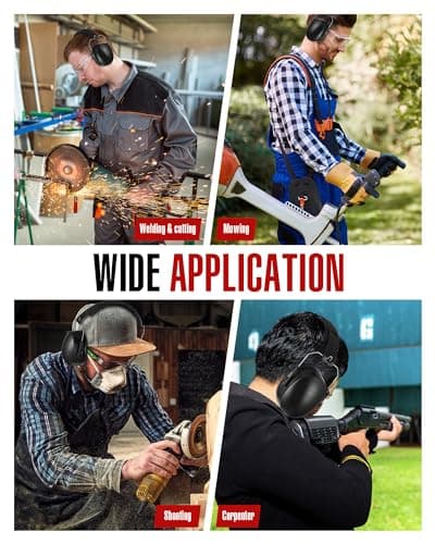 Copkim 12 Pcs Hearing Protection Ear Muffs NRR 28dB Noise Reduction Headphones Shooting Ear Protection Earmuffs(Black)