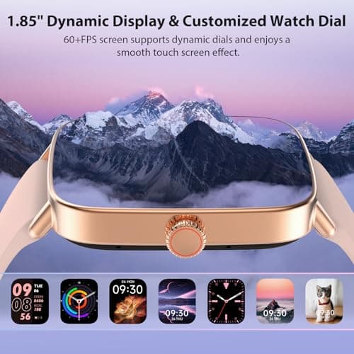 Smart Watch for Women, 2025 New Smartwatch (Answer/Make Call) for iPhone/Android, 1.85" HD Dynamic Dial Fitness Tracker with 110+ Sport Modes, Sleep/Health Monitor, IP68 Waterproof, with 2 Bands