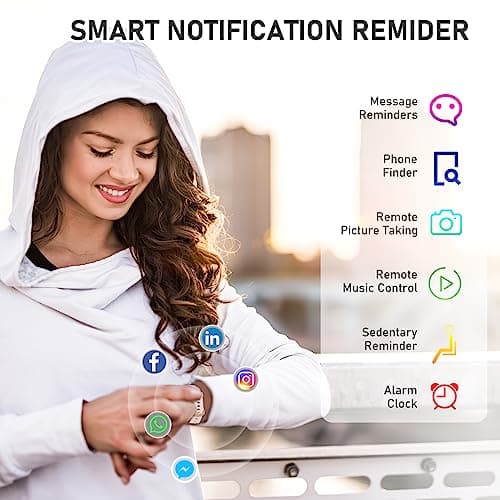 Fitness Tracker with 24/7Heart Rate, Blood Pressure, Sleep Tracking, Calorie, Activity Tracker with 1.1" AMOLED Color Screen, Waterproof Step Tracker for Android iPhones Women Men