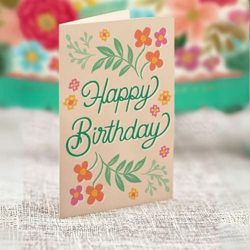 Freshcut Paper Pop Up Birthday Card for Women, Blooming Birthday Cake, 12 Inch Life Sized Tiered Cake, 3D Popup Greeting Cards with Blank Notecard & Envelope