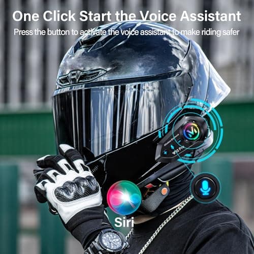 Motorcycle Helmet Bluetooth Headset 2 Way Intercom 550 Yards,HIFI Sound,Noise Cancellation,Music Share,1000mAh,Helmet Speakers Headphones FM,Easy to Connect/Use with Gloves,Waterproof,Voice Assistant