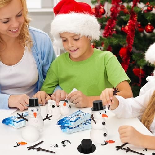 4 Pack Christmas Crafts, Air Dry Clay Snowman Craft, Do You Want to Build a Snowman Christmas Stocking Stuffers for Kids, Toddler Crafts Supplies for Christmas Winter Event Game Toys Xmas Present