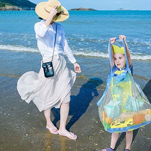 Mesh Beach Toys Bag Extra Large Beach Bags and Totes Sand Tote Bag Storage Bags Children Toys Beach Toy Organizer Kids Sand Toys Collector Perfect for Holding Toys Stay Away from Sand Christmas Gift