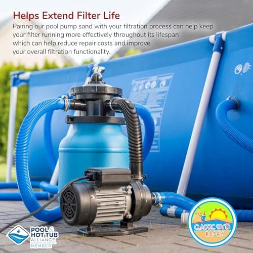 CLASSIC SAND & PLAY Swimming Pool Filter Sand for Above & Inground Pools, 20 lbs, Supports Residential and Commercial Filtration Systems, Premium Efficient Silica, No Clogging or Clumping, #20 Grade