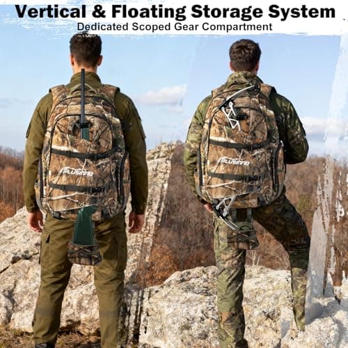 PLUSINNO Hunting Backpack for Hunting Essentials, 45L Waterproof Hunting Gear with Rain Cover, & Padded Scabbard Carry System For Deer Hunt Accessories, Hunt Gift For Men