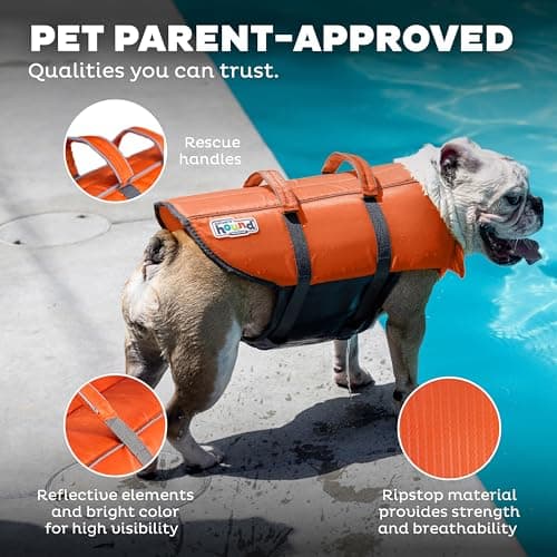 Outward Hound Granby Splash Orange Dog Life Jacket, Large