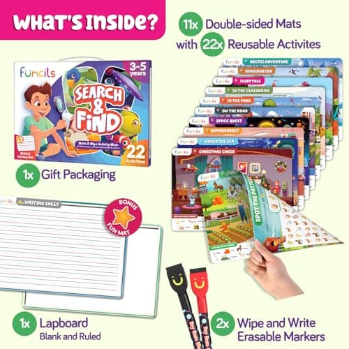 Search and Find for Kids & Toddlers - Preschool Learning Activity Book, Art and Craft Supplies, Seek Find Games, Birthday Gifts for Girls & Boys, Educational Toys for Ages 3, 4, 5, 6 Year Old