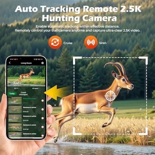 4G LTE Cellular Trail Camera, 360° Live Streaming Solar Game Camera 2.5K SIM Card Included, Auto Tracking Security Cameras Wireless Outdoor with Night Vision, Motion Activated for Outdoor, 2 Pack
