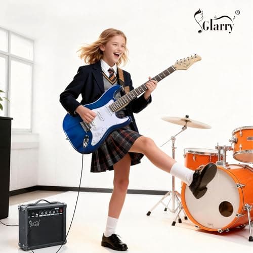 GLARRY Electric Guitar Amp, Portable Guitar Tube Amp with Headphone MP3 Input, 20W Practice Guitar Combo Amplifier Speaker Accessories with Bass, Volume, Treble, and Middle Controls