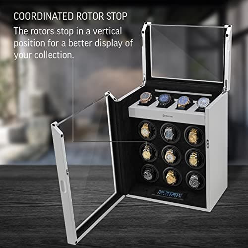 TIMECUBE 9 Watch Winder with 4 Storage Slots and Interior Light