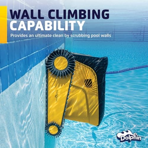 Dolphin Wave 90i Wi-Fi Automatic Robotic Pool Vacuum Cleaner Includes Caddy, Wall Climbing Scrubber Brush, Top Load Filters, Ideal for Commercial Pools up to 78 FT in Length