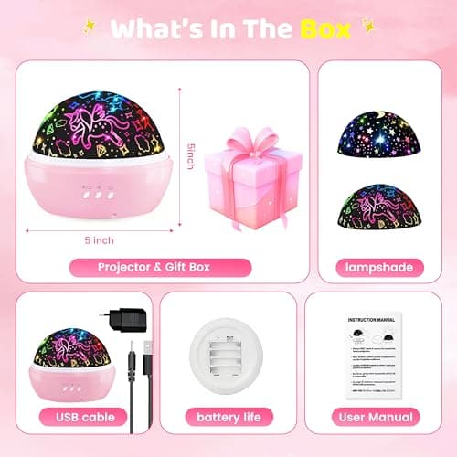 MINGKIDS Unicorn Toys Night Light for Toddler Girls,Unicorn Gifts Age 6-8,Unicorns and Starry Night Light Projector for Kids, Birthday Gift for 3-10 Year Olds Girls B08RHYX8CV