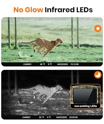 Trail Camera - 4K 48MP WiFi Game Camera with Night Vision, 0.05s Trigger Motion Activated Camera, IP66 Waterproof, 130 Wide-Angle Cell Phone App No Glow Infrared LEDs for Outdoor Wildlife
