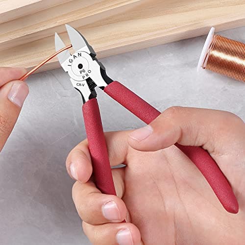 IGAN-P6 6-inch Ultra Sharp & Powerful Side Cutter Clippers with Longer Flush Cutting Edge, Ideal Wire Snips for Crafting, Floral, Electrical & Any Clean Cut Needs B087P191LP