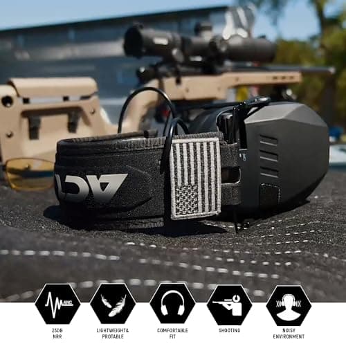 ACT FIRES Shooting Ear Protection for Gun Range, Active Noise Reduction NRR 23dB, Shooting Ear Muffs Hearing Protection