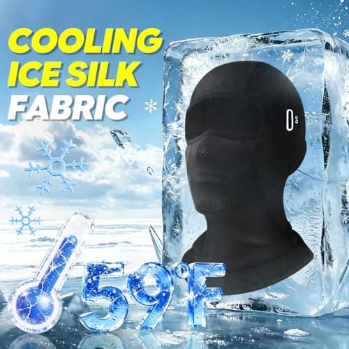 Balaclava Face Mask with Glasses Holes for Men Women Summer Cooling Shiesty Mask Sun UV Protection for Motorcycle Work Ski