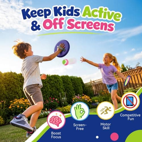 Toss and Catch Velcro Ball Set for Kids Outdoor Toys Yard Games Outside Games Beach Toys for 3 4 5 6 7 8 9 10 Year Old Boys Girls Classic Gift B0H36QJ768