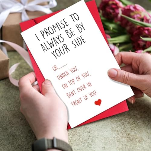 Funny Anniversary Card for Boyfriend Husband, I Promise to Always Be By Your Side Card, Hilarious Gift for First Second Third Year Anniversary (Top or Under)