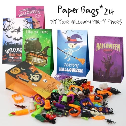 306 PCS Halloween Party Favors Bulk, Halloween Goodie Bags Fillers for Trick or Treat, Stocking Stuffers, Halloween Treats Non Candy Carnival Treasure Box Classroom School Kids Adults Prizes Gifts