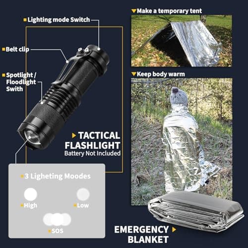 Gifts for Men Him Dad, Survival Kits and Equipment 14 Pcs, Christmas Stocking Stuffers, Anniversary Birthday Gifts for Husband Boyfriend Guy, Camping Essentials, Cool Gadgets for Men B0CFFJGVHX