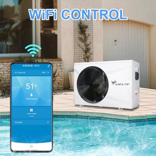 100,000 BTU Full DC Inverter Pool Heat Pump for Swimming Pools, Dual Function of Heating and Cooling, 30KW Electric Pool Heater with WiFi Smart Control via APP, 220-240V, up to 26,000 Gallons