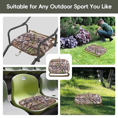 BLISSWILL Hunting seat Cushion，Stadium Cushion，100% Memory Foam Silent Lightweight for Camping, Hunting, Fishing，Camping，Outdoor