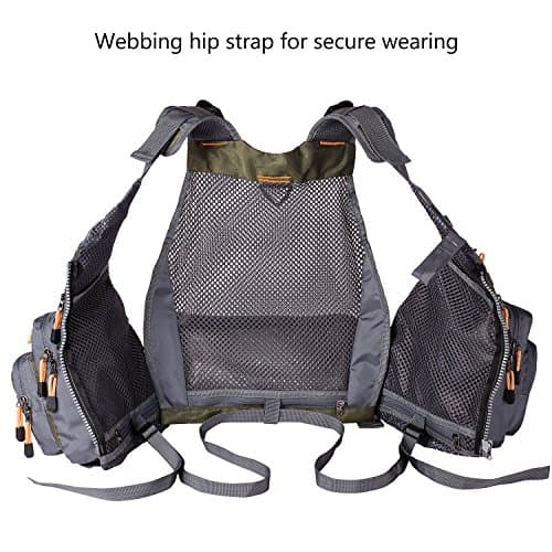 BASSDASH Strap Fishing Vest Adjustable for Men and Women, for Fly Bass Fishing and Outdoor Activities
