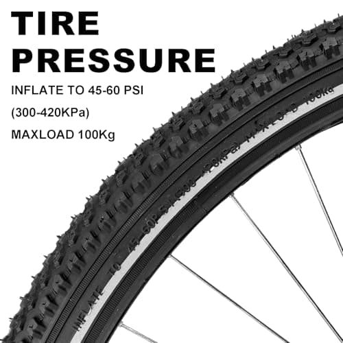 2 Pack Bike Tire Set Thicken Wear-Resistant 26x1.95/2.125 Bicycle Tires with 2 Inner Tubes 26 Inch Bicycle Tires for Mountain,Commuter,Touring Bike