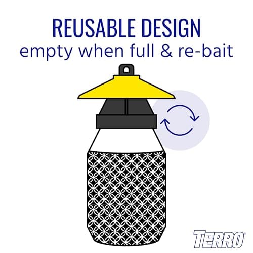 TERRO Outdoor Yellow Jacket Trap with Bait - Easy to Use - T362 - No Chemical Insecticides - Effective Yellowjacket Trap - Includes Bait