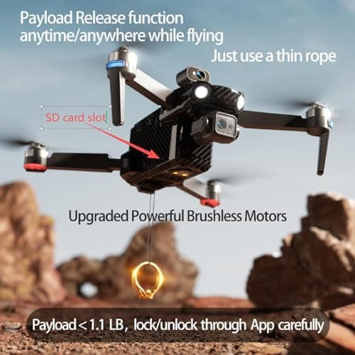 Bingchat 2026Upgraded Tablet Remote Professional Drones with Camera for Adults 4K HD, 360°Obstacle Avoidance, 3 Axis Gimbal, Payload Release, Up to 5 Miles Range, 84 Minutes Two Batteries, High Wind Resistance, Rainproof, Time-lapse, Follow Me