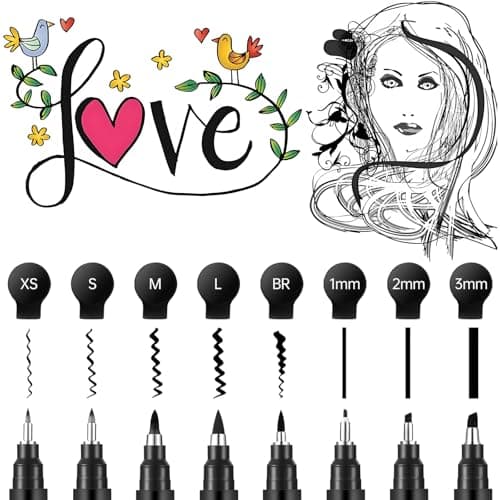 GETHPEN Calligraphy Pen,Calligraphy Pens for Writing, Brush Pens Calligraphy Set for Beginners, Calligraphy markers, Black Archival Ink Pens,Hand Lettering Pen for Art Drawing, Sketching,Scrapbooking