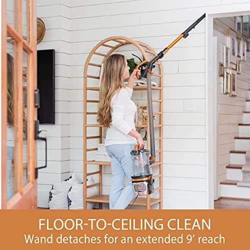 Kenmore DU4080 Featherlite Lift-Up Bagless Upright Vacuum 2-Motor Power Suction Lightweight Carpet Cleaner with HEPA Filter, 2 Cleaning Tools for Pet Hair, Hard Floor, Orange