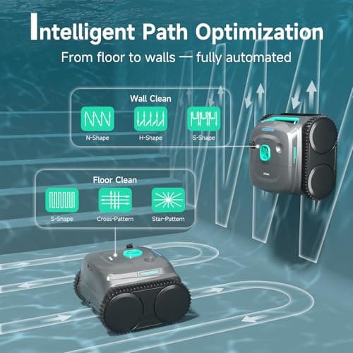 WYBOT C2 Cordless Robotic Pool Cleaner, Dual Filtration, Pool Vacumm Robot for Wall & Waterline Cleaning, Up to 180 Mins Runtime & Scheduling, Smart Navigation, for Inground/Above-Ground Pools