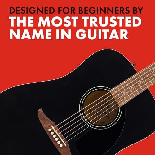 Fender California Debut Redondo Series Acoustic Guitar, Beginner Guitar, 2-Year Warranty, Black