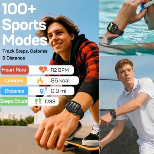 MorePro Fitness Tracker(Answer/Make Call), 1.83” Health Fitness Watch with Heart Rate, Blood Pressure,SpO2 and Sleep Monitor, 100+ Sports Modes, IP68 Waterproof Smart Watch for Men Women