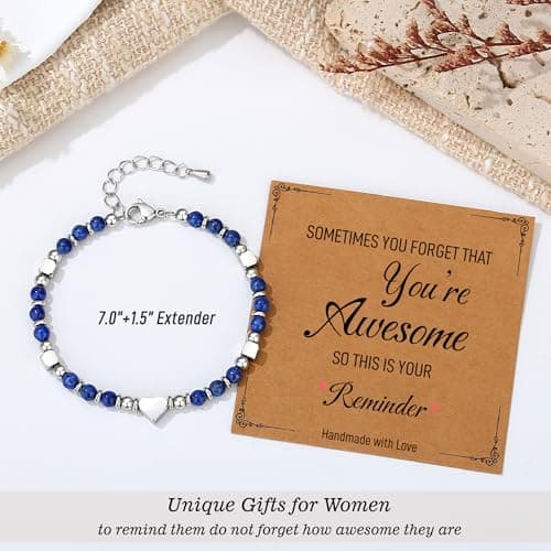 TONY & SANDY Tiny Beaded Bracelets for Women, Sometimes You Forget You're Awesome, Christmas Unique Gifts for Women, Mom, Daughter, Wife, Coworker, Best Friend, Bestie, Granddaughter B0DDX5BCX1