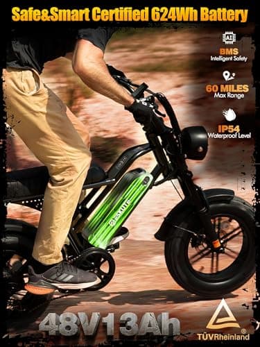 V100/V200 1500W Peak Electric Bike for Adults, 28MPH 48V13&20.8 Ah Removable Battery, 16/20"x4.0" Fat Tire, 7-Speed E-Bike with Dual Suspension – Commuter Ebike for Men & Women