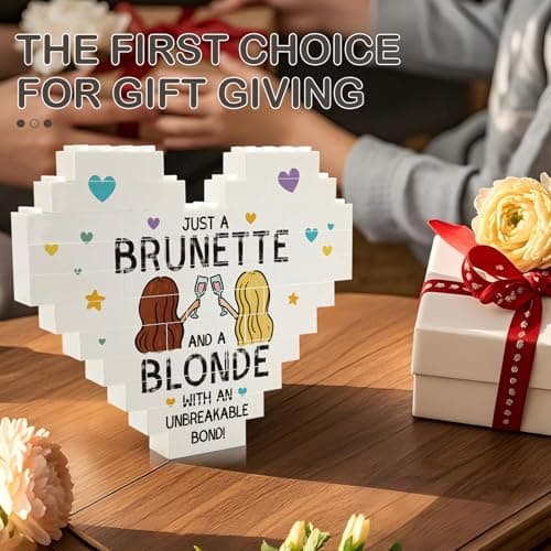 Acrylic heart building blocks, unbreakable bond desk decor, birthday gift for best friend, bestie, friend or soul sister Friendship Gifts for Women, Bestie Heart Building Block Decor B0FWY33Y5V