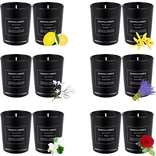 12 Pack Scented Candles Gift Set 2.5oz Strong Fragrance Aromatherapy Jar Candle Set Soy Wax Decorative Candles for Home Scented Candles Best Gifts for Women. B09MBW7JGL